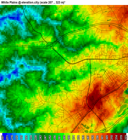 White Plains elevation map