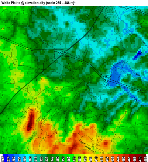 White Plains elevation map