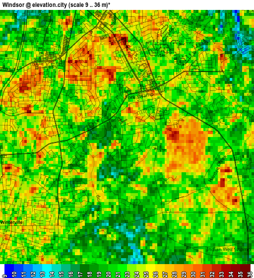 Windsor elevation map