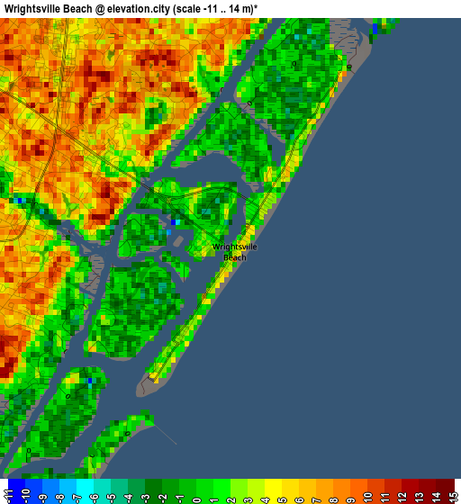 Wrightsville Beach elevation map