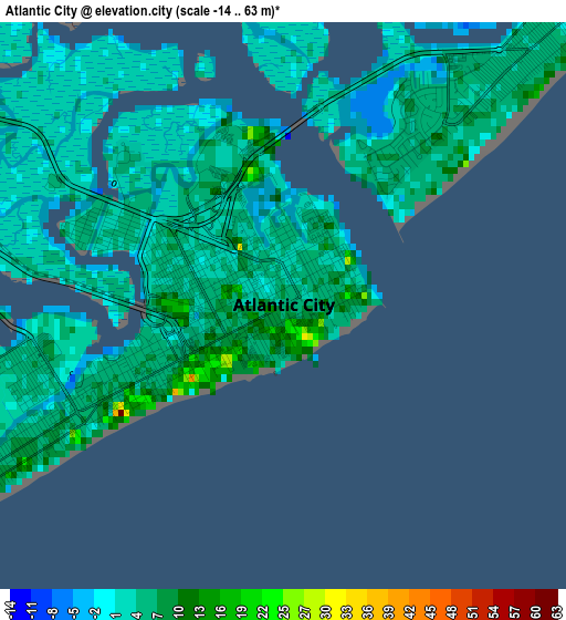 Atlantic City elevation map