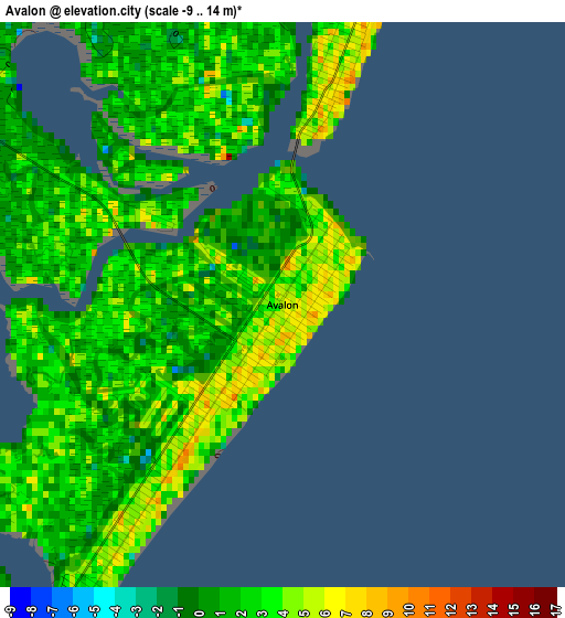 Avalon elevation map