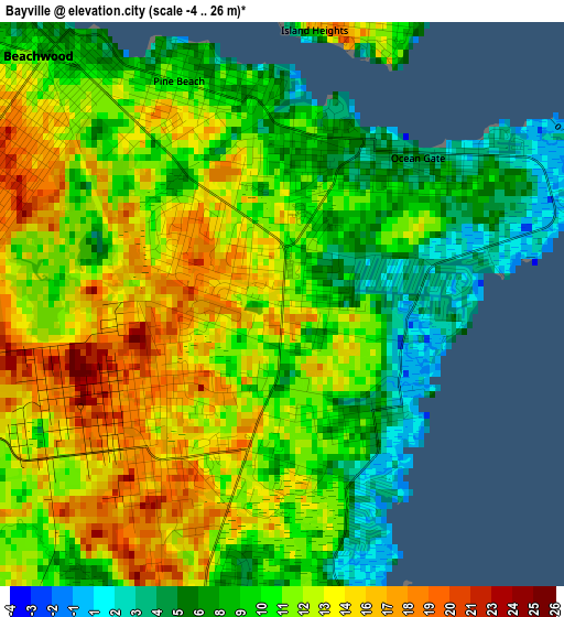 Bayville elevation map