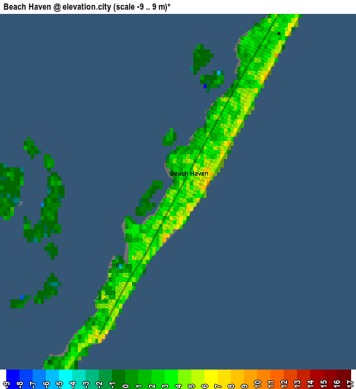 Beach Haven elevation map