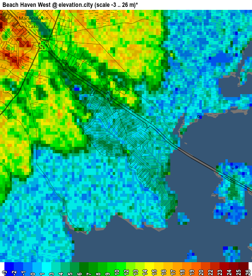 Beach Haven West elevation map
