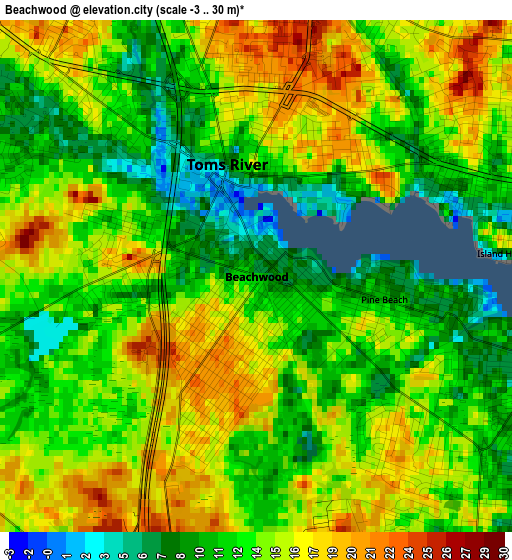 Beachwood elevation map