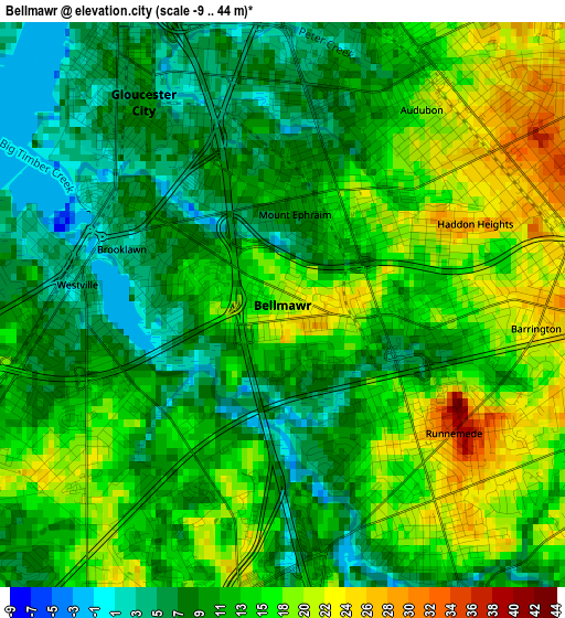 Bellmawr elevation map