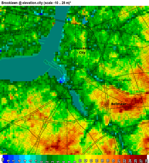 Brooklawn elevation map