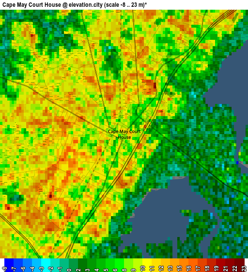 Cape May Court House elevation map