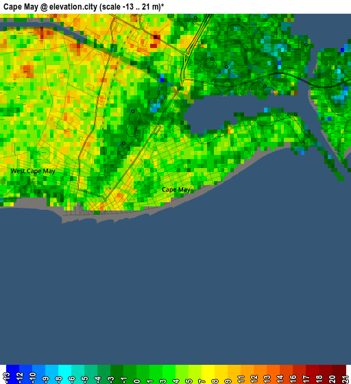 Cape May elevation map