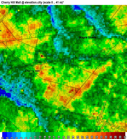 Cherry Hill Mall elevation map