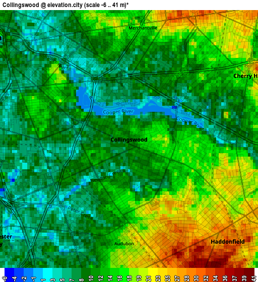 Collingswood elevation map