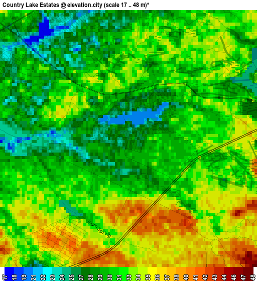 Country Lake Estates elevation map