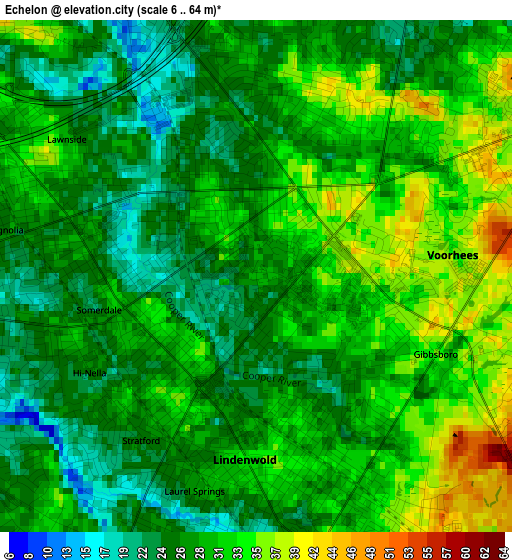 Echelon elevation map