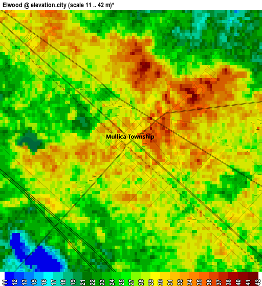 Elwood elevation map