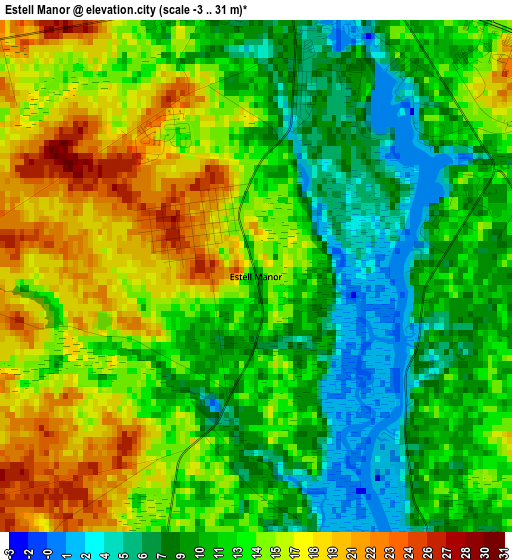 Estell Manor elevation map