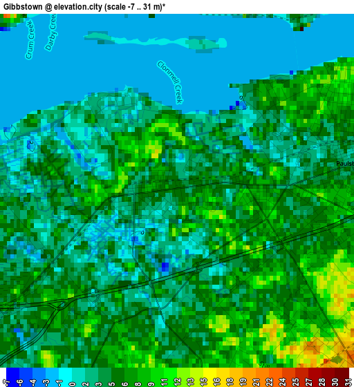 Gibbstown elevation map