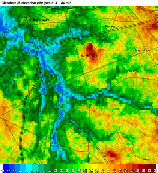 Glendora elevation map