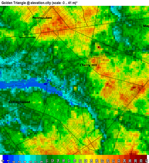 Golden Triangle elevation map