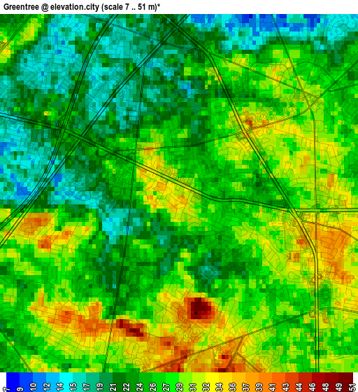 Greentree elevation map