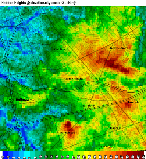 Haddon Heights elevation map