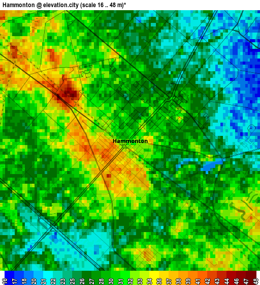 Hammonton elevation map