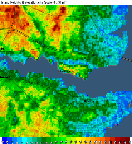 Island Heights elevation map