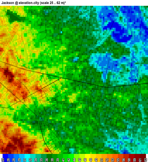 Jackson elevation map