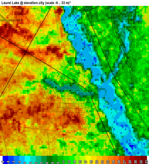 Laurel Lake elevation map