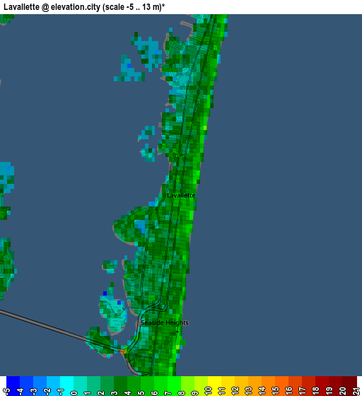 Lavallette elevation map