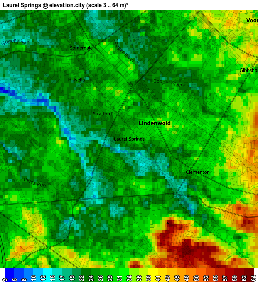 Laurel Springs elevation map