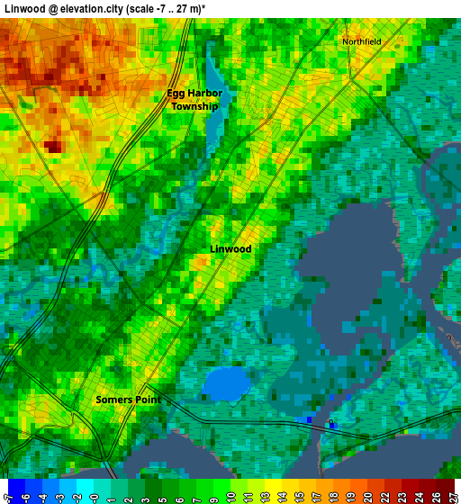 Linwood elevation map