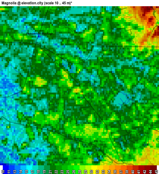 Magnolia elevation map