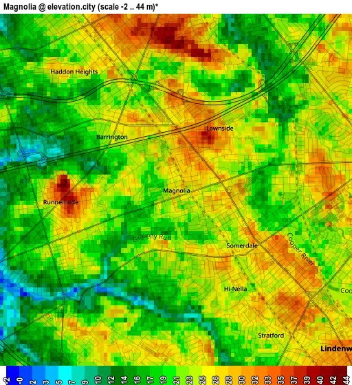 Magnolia elevation map