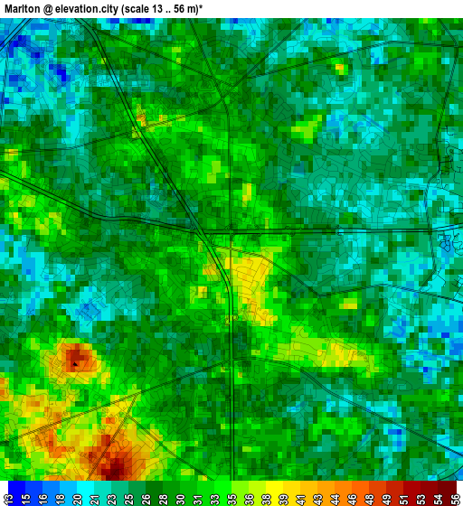 Marlton elevation map