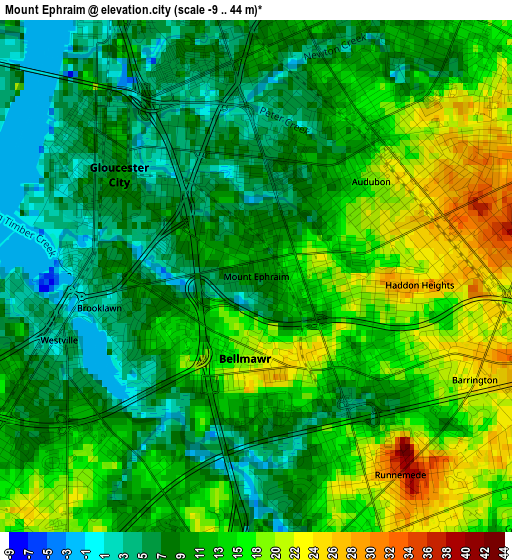 Mount Ephraim elevation map