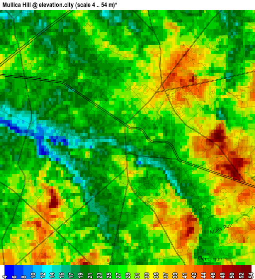 Mullica Hill elevation map