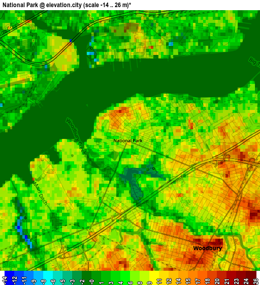 National Park elevation map