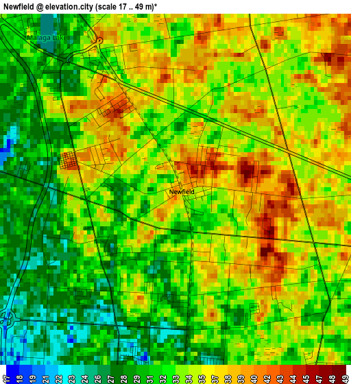 Newfield elevation map