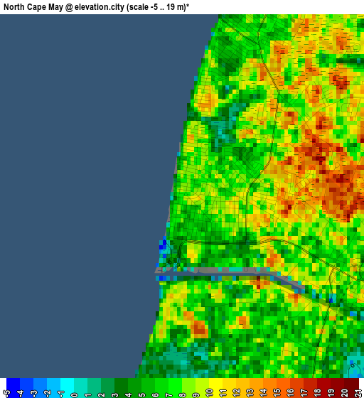 North Cape May elevation map