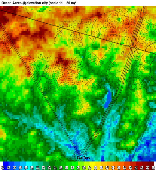 Ocean Acres elevation map