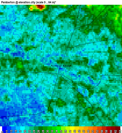 Pemberton elevation map