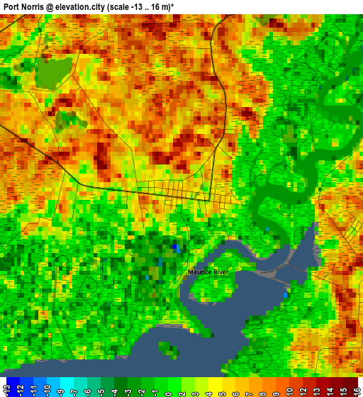 Port Norris elevation map