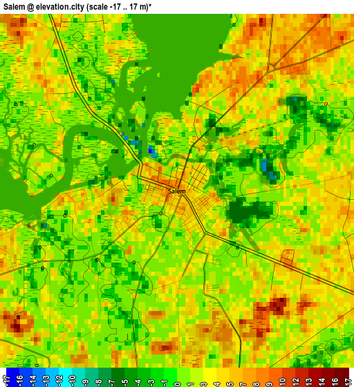 Salem elevation map