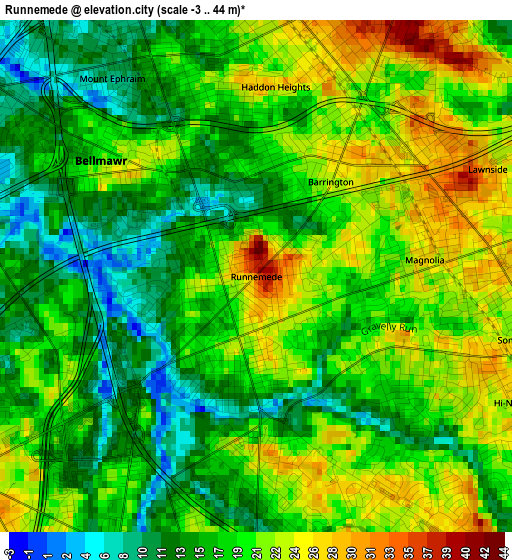 Runnemede elevation map