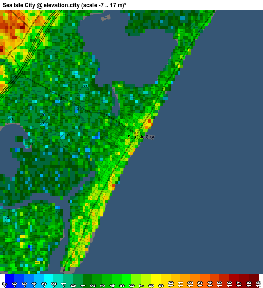 Sea Isle City elevation map