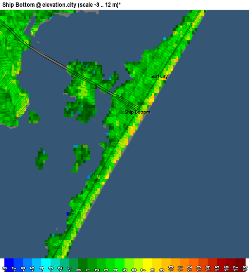 Ship Bottom elevation map