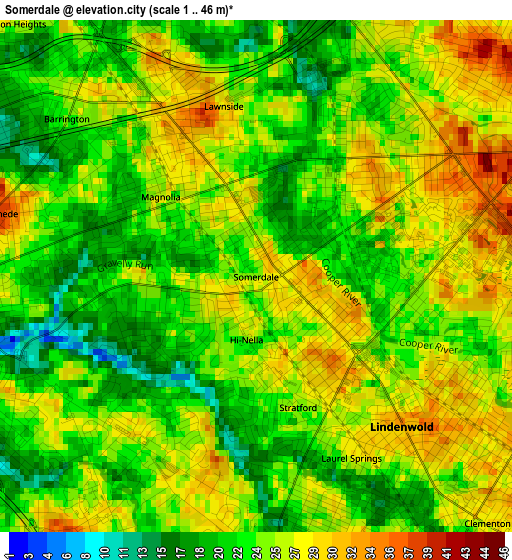 Somerdale elevation map