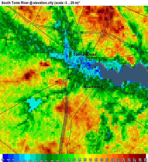 South Toms River elevation map