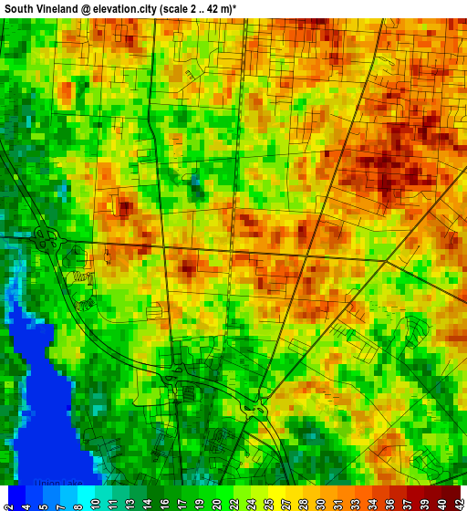 South Vineland elevation map